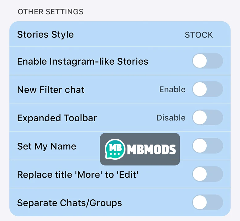 mbmods homescreen settings